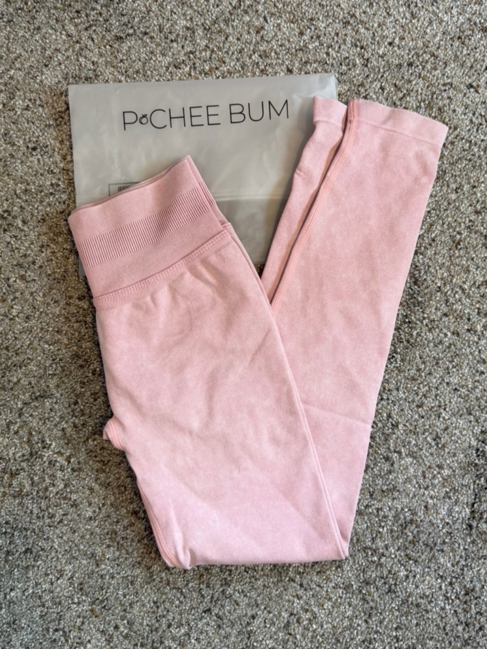 PChee Bum Pink Acid Wash Scrunch Butt Leggings Size Small - Booty Lift Gym - Picture 3 of 4